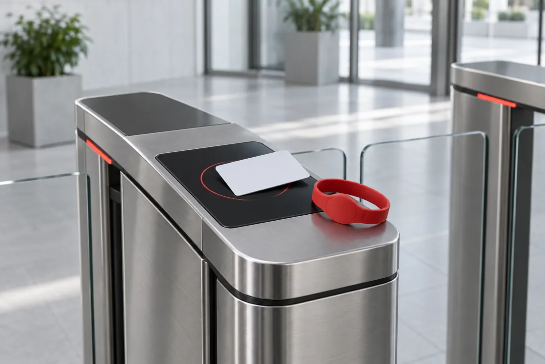 Турникет со считывателем карты и RFID-браслета